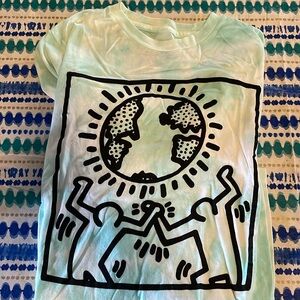 Green and white tie-dye